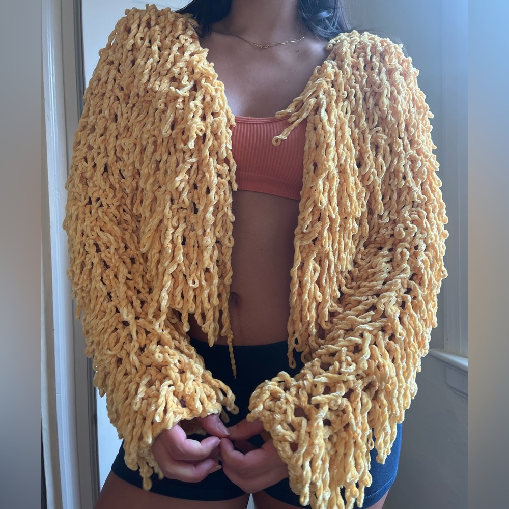 Nasty Gal Chenille Shaggy Bad Romance Cardigan